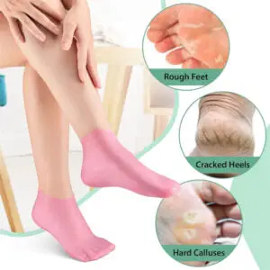 2x Silicone Moisturizing Gel Socks – Hydrating Foot Care for Dry, Cracked Heels